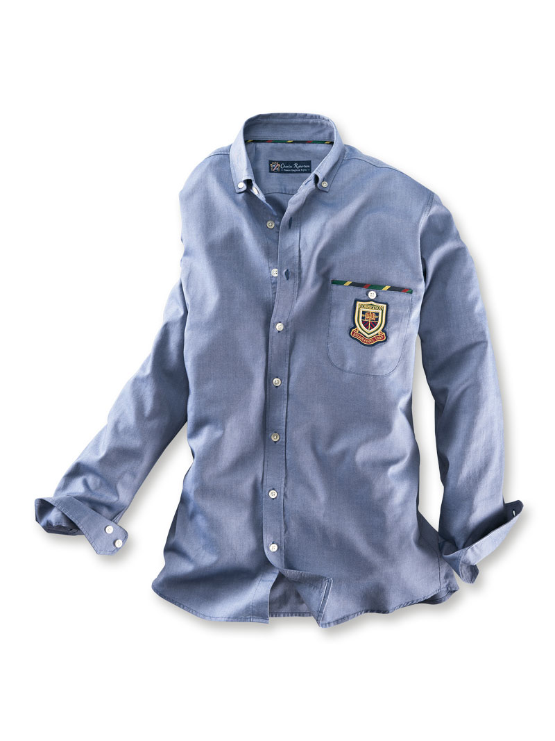 Oxford Hemd In Hellblau Mit Wappen Von Charles Robertson Hemden Herren Sonderangebote
